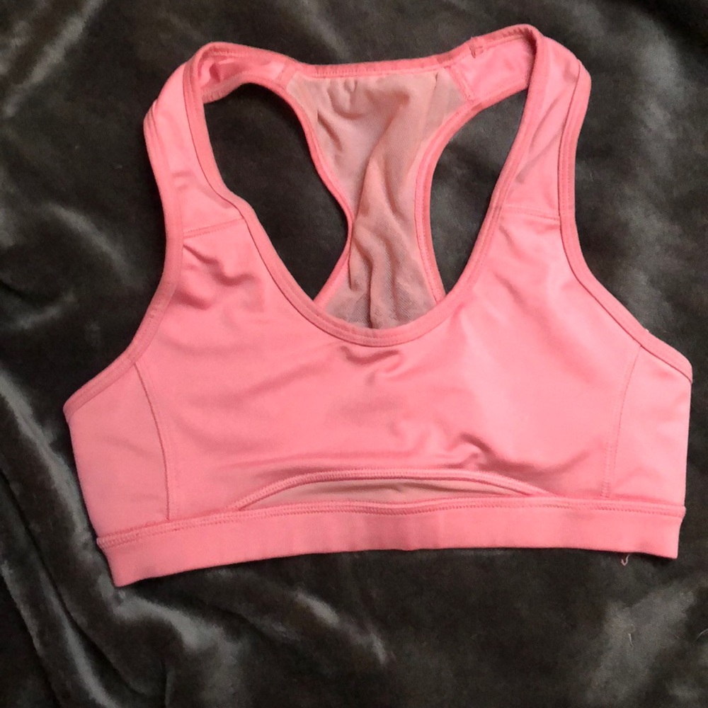 Pink sports bra